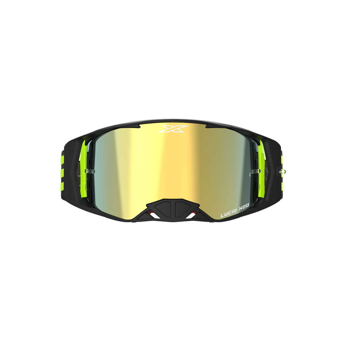 Lucid Goggle EKS Flag Black Flo Yellow - Gold Mirror Lens