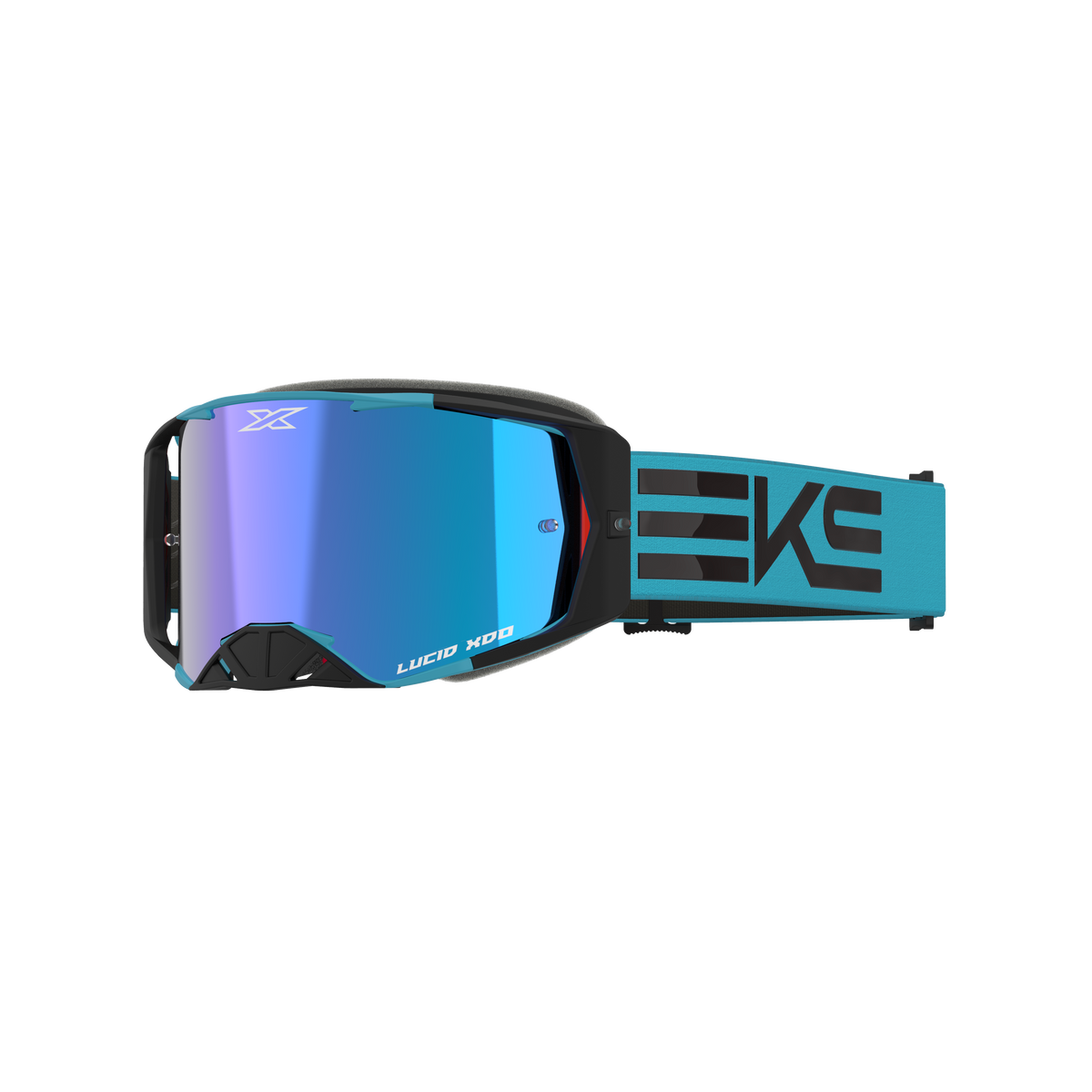 Lucid Goggle EKS Flag Teal Black - Blue Mirror Lens