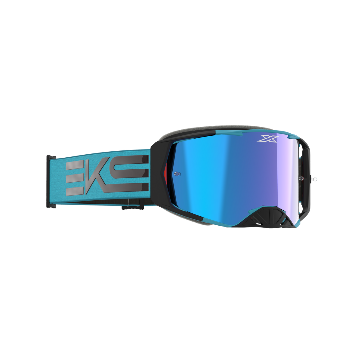 Lucid Goggle EKS Flag Teal Black - Blue Mirror Lens