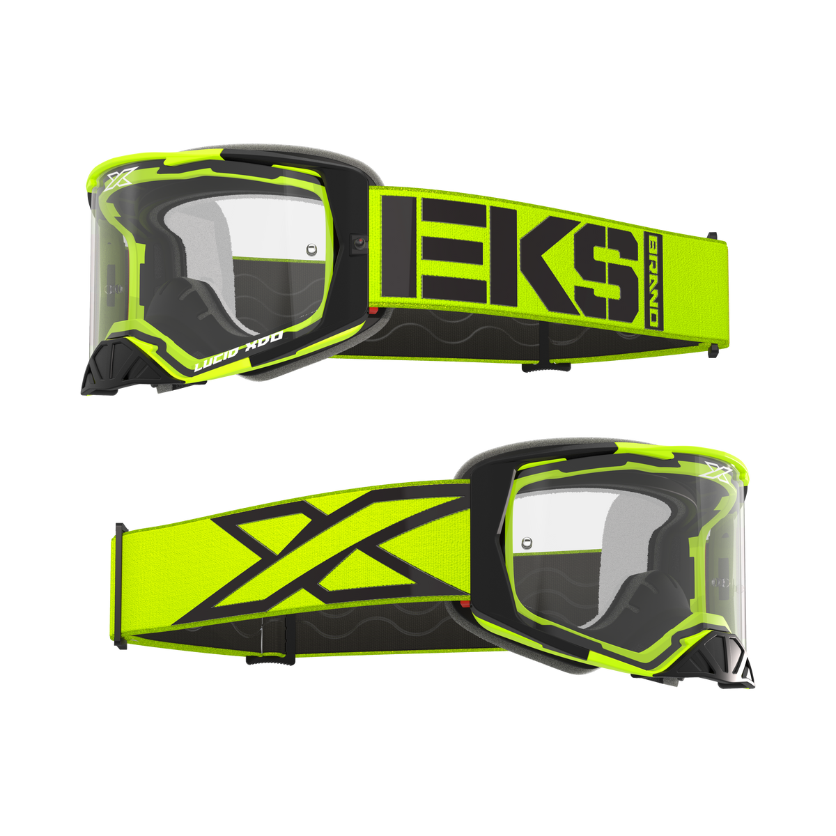 Lucid Race Face Goggle Caliber Flo Yellow - Clear Lens