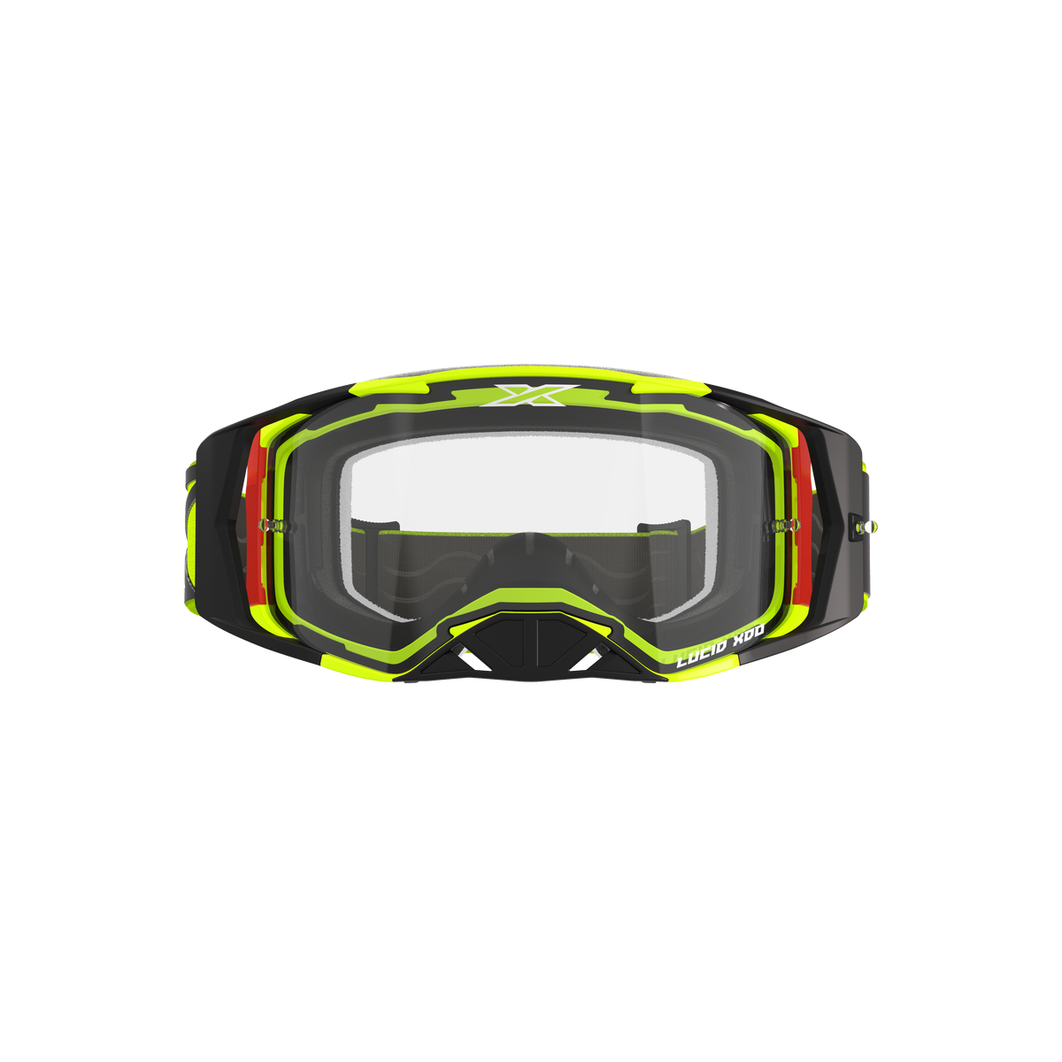 Lucid Race Face Goggle Caliber Flo Yellow - Clear Lens