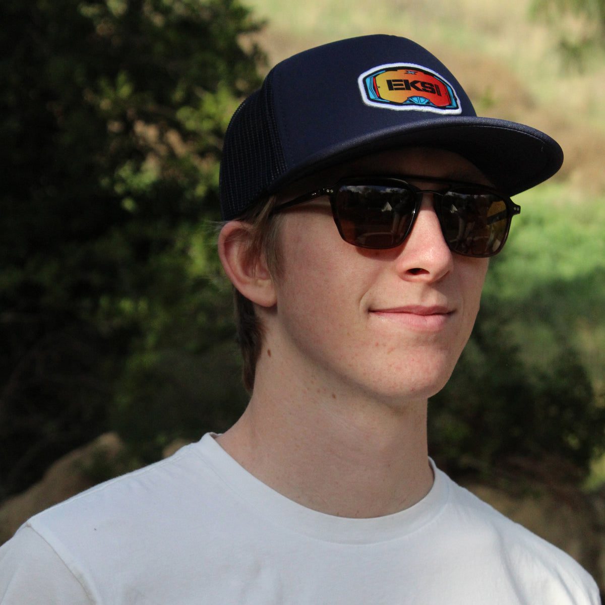EKS Brand Flat Bill Goggle Patch Hat