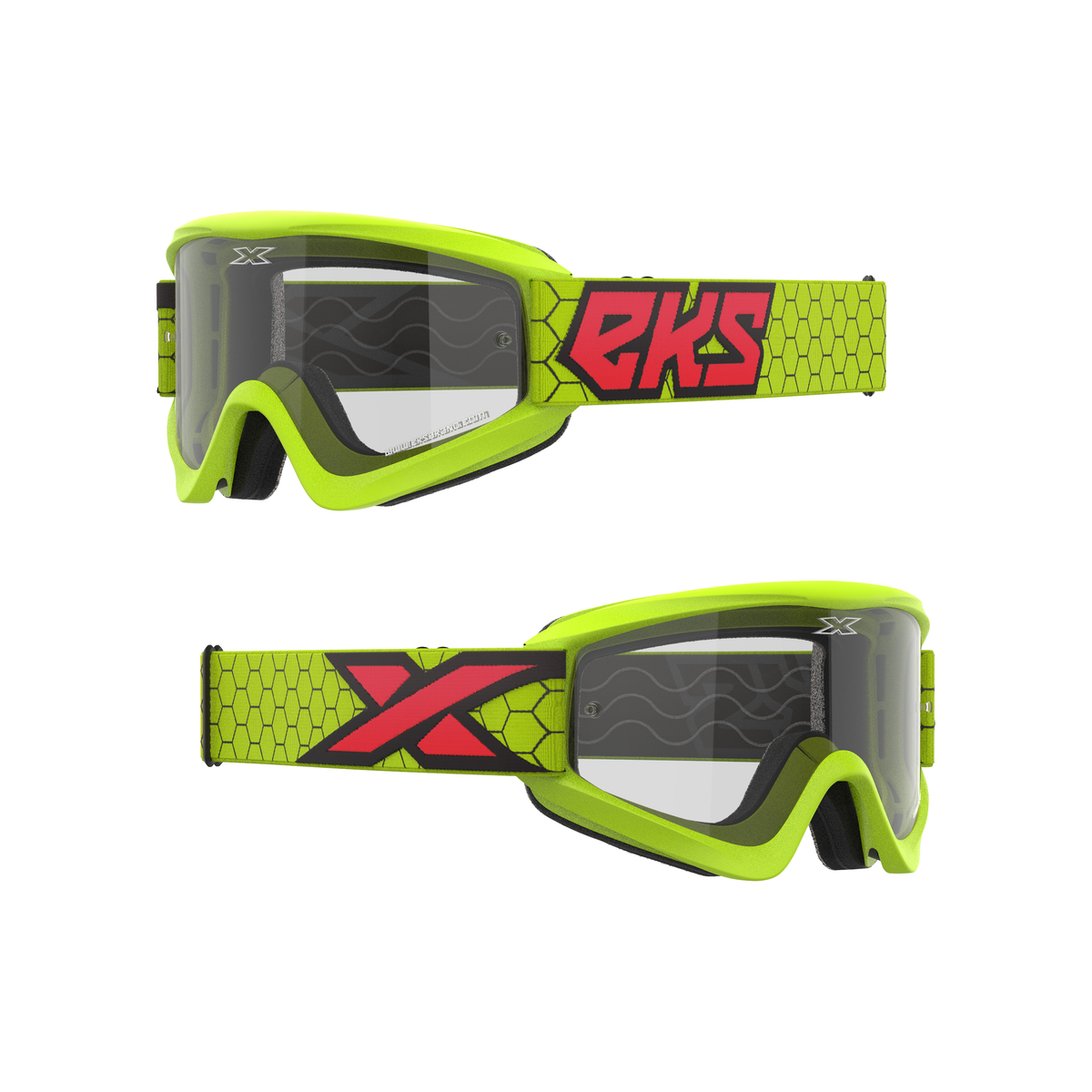 GOX Flat-Out Clear Goggle Flo Yellow, Black, &amp; Fire Red