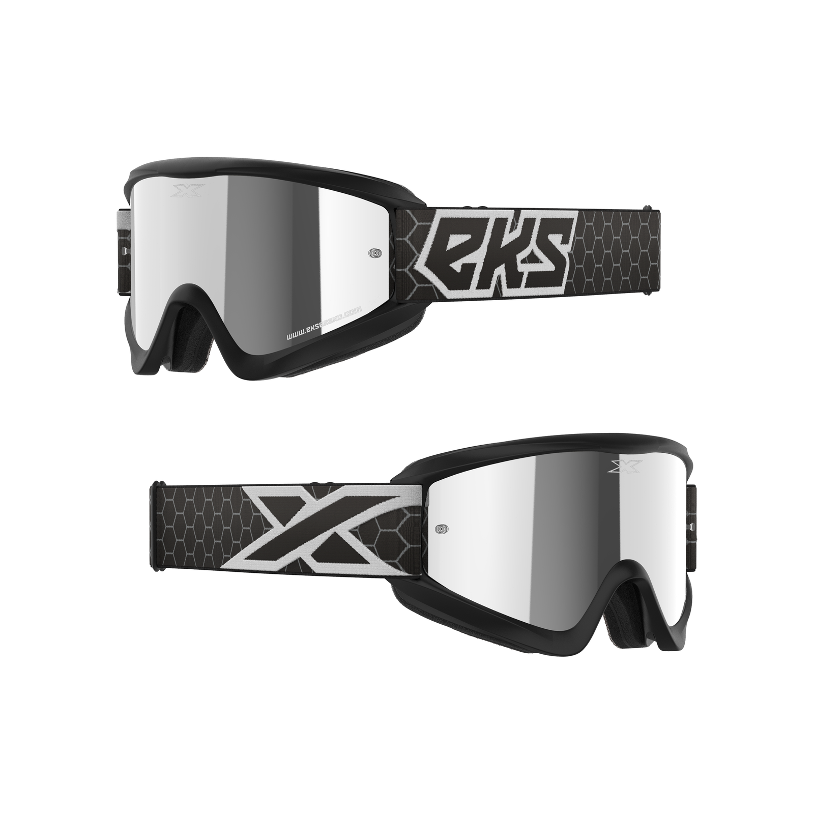 GOX Flat-Out Mirror Goggle Black, White - Silver Mirror Lens