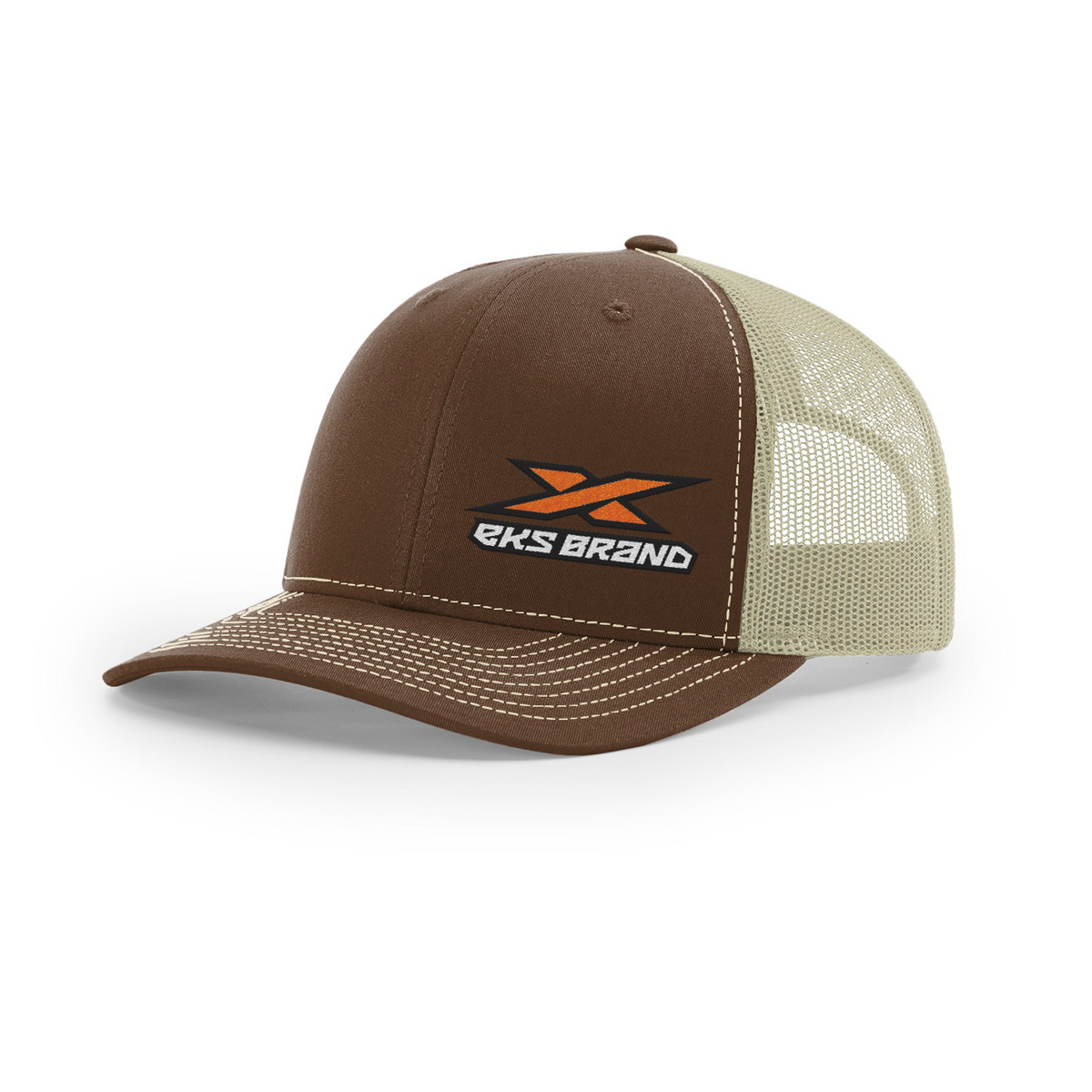 EKS Brand snap back, half mesh hat.