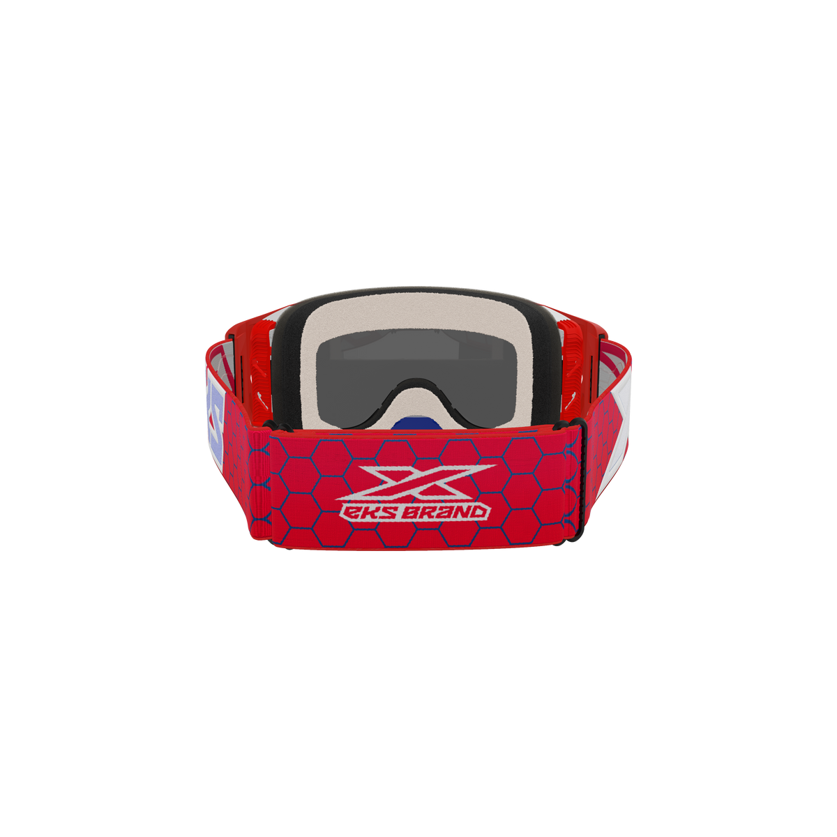 Lucid Goggle Red, White, &amp; Metallic Blue - Silver Mirror