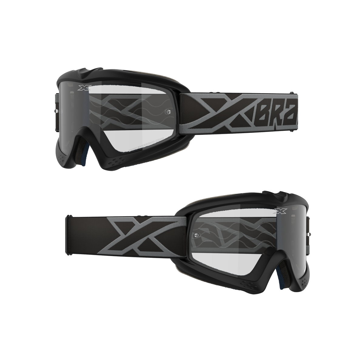XGROM Clear Youth Goggle Black &amp; Silver